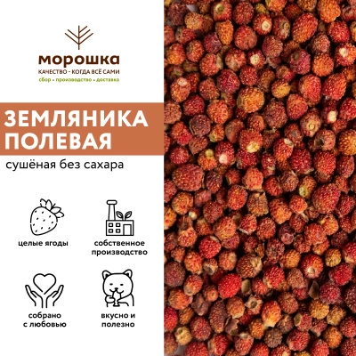 Земляника полевая сушеная (без сахара), 100 г