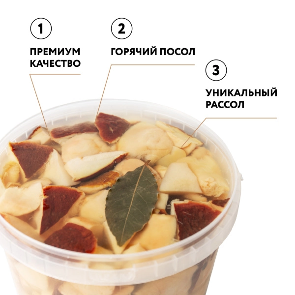 Белый гриб соленый резаный г/п (Вед/пл. 3,2 л.)
