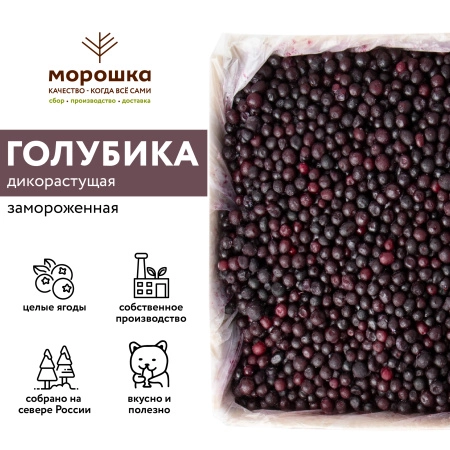 Голубика дикорастущая замороженная 1 кг п/п пакет